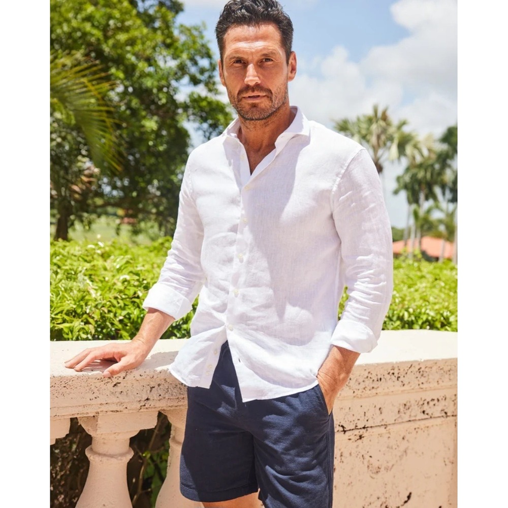 NWT Collars and Co Toscano Linen & Cotton Shorts Navy 2XL